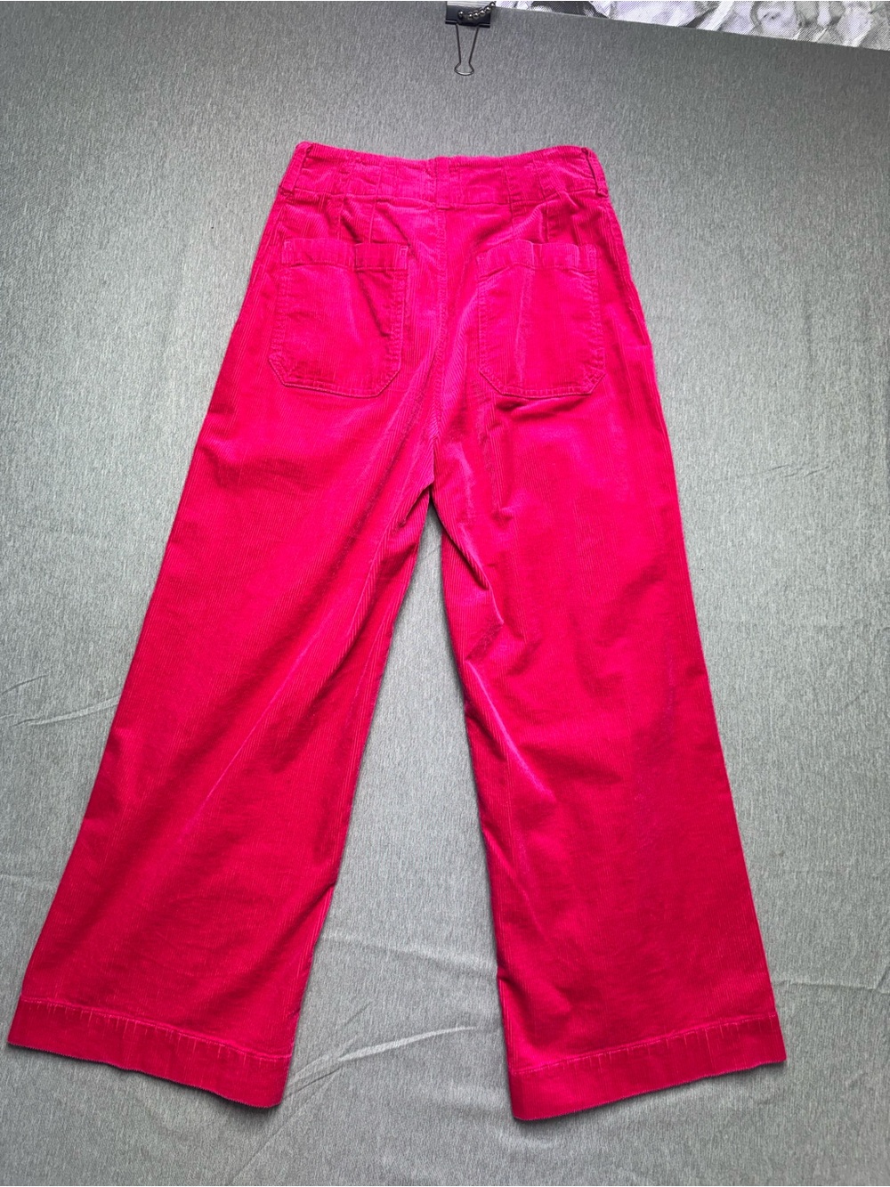 Anthropologie Maeve Colette Fuchsia Corduroy Wide Leg Pants 27 - Picture 4 of 4